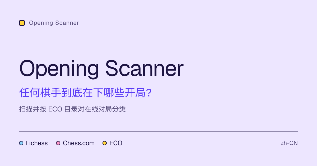Opening Scanner — 从在线对局中提取棋手的开局曲目